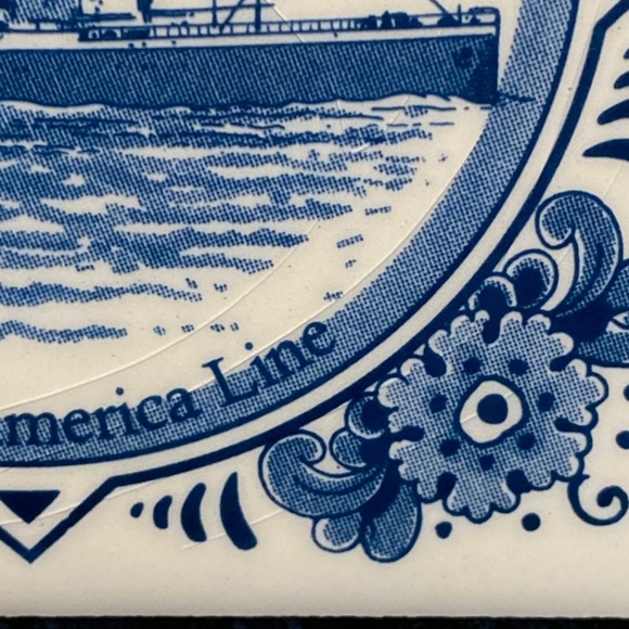 2 Pc HOLLAND AMERICA Porcelain Drink Coasters ss Noordam I, ss Zaandam I - Picture 11 of 11